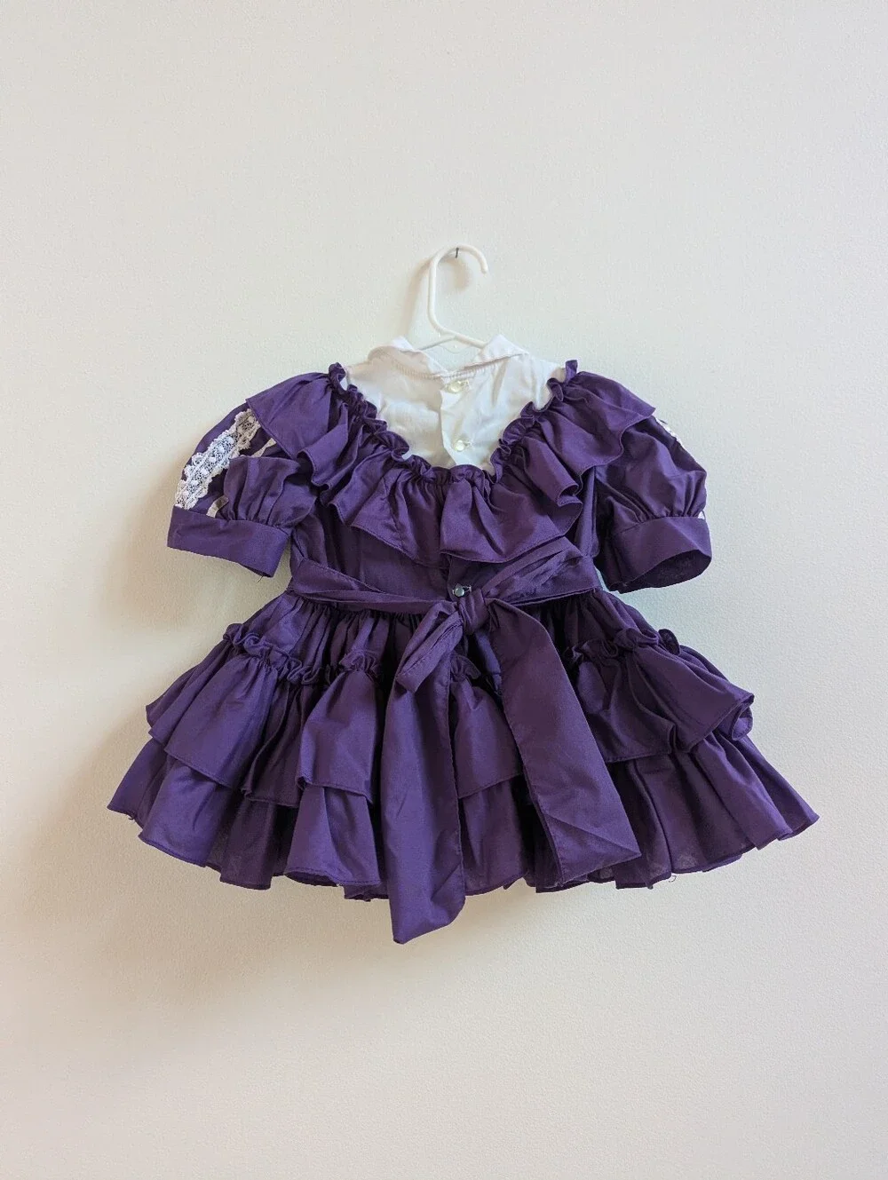 Vtg Martha's Miniatures Dress 3T Purple Ruffle Pageant Holidays